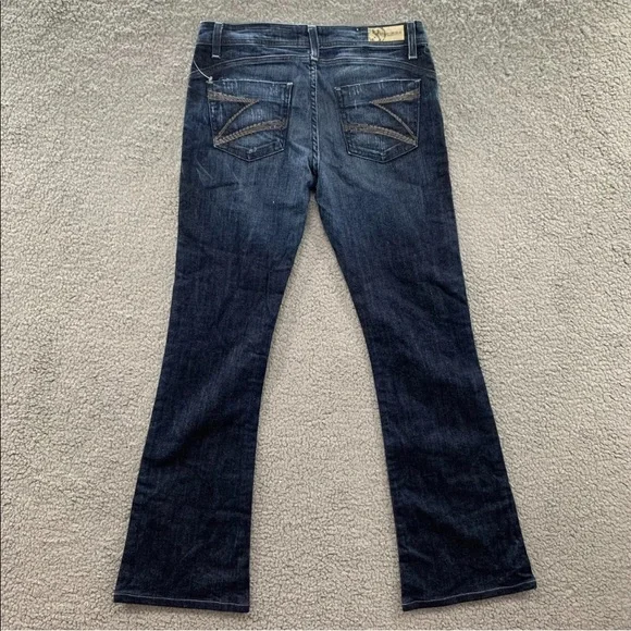 Dylan&George Alexandra Flare Y2K Vintage Low Rise Women Jeans Blue Distressed 26 - Picture 5 of 11